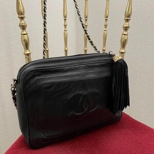 Chanel Black Leather Shoulder Bag